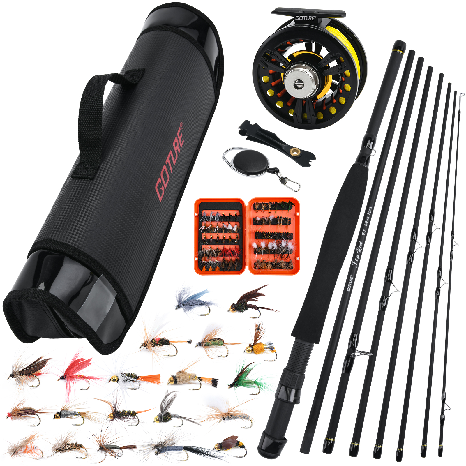 Fly Fishing Set - Goture 8Section Travel Fly Fishing Rod