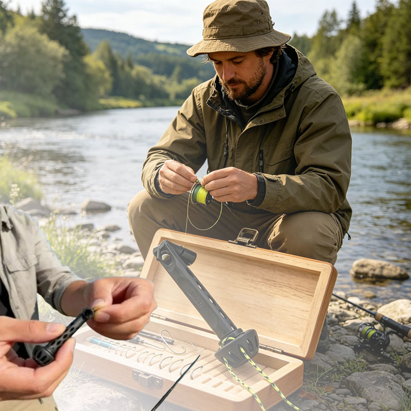 Fly Fishing Set - Portable Fishing Line Knot Tyer Lightweight