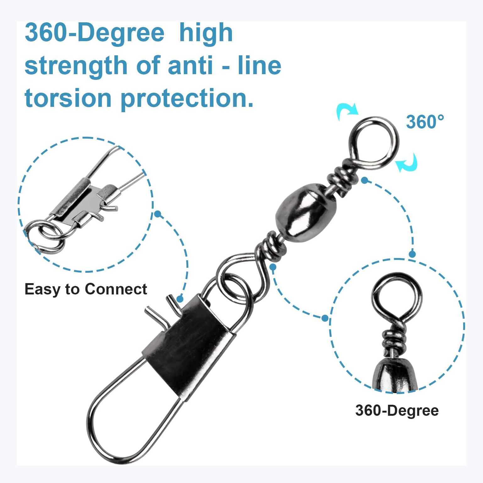 100Pcs/Lot 4#6#8#10#12# Swivel - Fishing Equipment Basics บทวิจารณ์และราคา