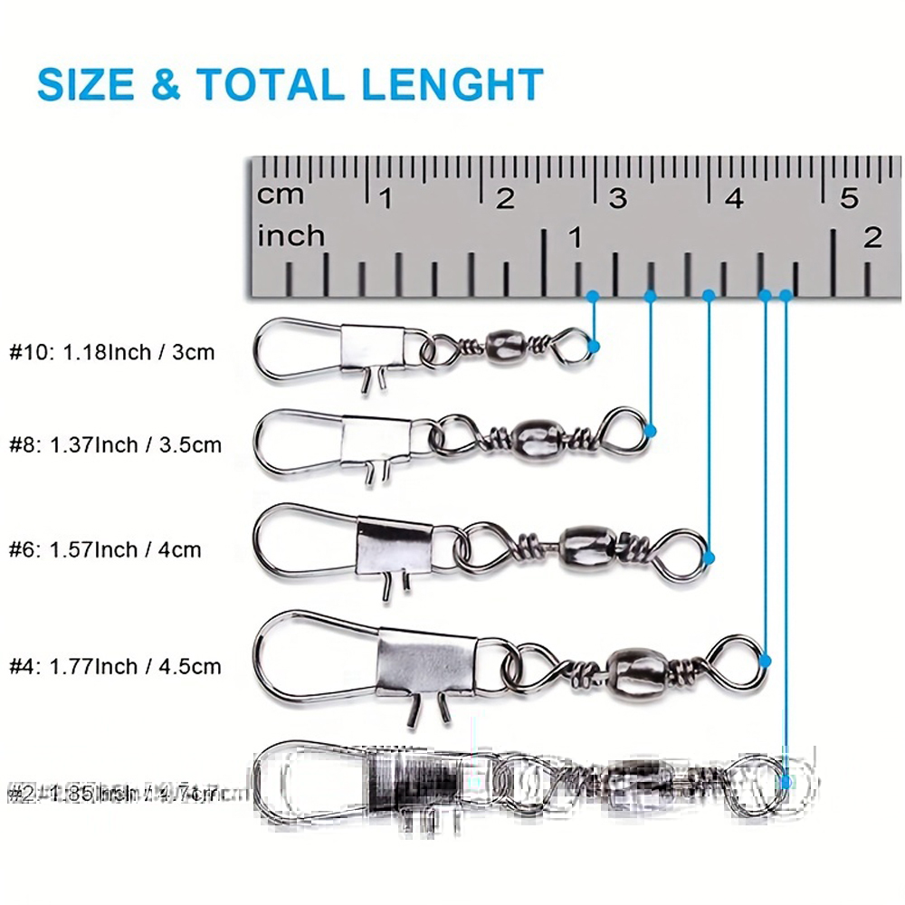 100Pcs/Lot 4#6#8#10#12# Swivel - Fishing Equipment Basics บทวิจารณ์และราคา