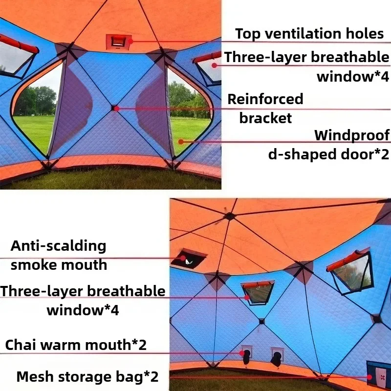 Hexagonal Cotton-padded Tent K - Fishing Equipment For 6 Year Old บทวิจารณ์และราคา